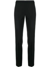 MOSCHINO MOSCHINO FLAT FRONT CROPPED SLIM TROUSERS - BLACK