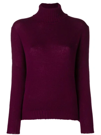 Avant Toi Ribbed Roll Neck Jumper In Pink