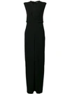 THEORY THEORY RUCHED WAIST JUMPSUIT - BLACK