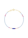 ANNI LU BLUE, PINK AND YELLOW PEPPY GOLD PLATED BRACELET