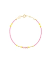 ANNI LU ANNI LU PINK AND YELLOW PEPPY GOLD PLATED BRACELET - PINK & PURPLE