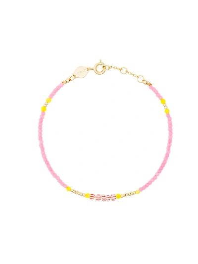 Anni Lu Pink And Yellow Peppy Gold Plated Bracelet In Pink & Purple