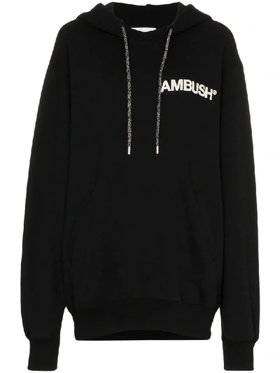 Ambush Logo Cotton Hoodie In Black