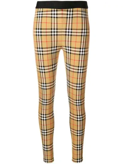 Burberry Women Archive Check Leggings In Brown