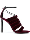 SAINT LAURENT LACE-UP PANELLED SANDALS