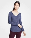 ANN TAYLOR SCOOP NECK LONG SLEEVE TEE,471322