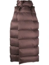 RICK OWENS RICK OWENS SLEEVELESS PUFFER COAT - BROWN