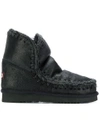 MOU MOU WHIPSTITCHED ANKLE BOOTS - BLACK