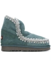 Mou Whipstitched Boots - Blue In Blue