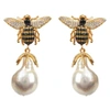 Latelita London Honey Bee Baroque Pearl Drop Earring Gold