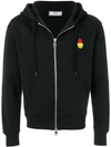 AMI ALEXANDRE MATTIUSSI ZIPPED HOODIE WITH PATCH SMILEY