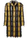VERSACE CHECKED BUTTON COAT