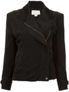 NICOLE MILLER OFF-CENTER ZIP FITTED JACKET