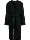 MOSCHINO MOSCHINO BELTED ROBE COAT - BLACK