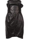 VERSACE STRAPLESS LEATHER DRESS