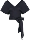 JACQUEMUS JACQUEMUS TIE WAIST TOP - BLUE