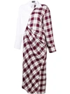 BALOSSA BALOSSA WHITE SHIRT DECONSTRUCTED PLAID SHIRT