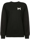 SIMONE ROCHA SIMONE ROCHA BROOCH EMBELLISHED SWEATSHIRT - BLACK