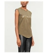 BALMAIN Metallic logo-print cotton top