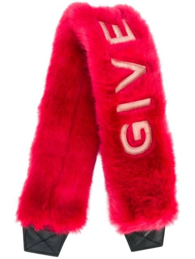 Givenchy Fluffy Shoulder Strap Cover In Pink