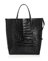 ALICE.D LARGE CROC-EMBOSSED LEATHER TOTE BAG - 100% EXCLUSIVE,80052333LARGEEM