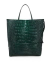 ALICE.D LARGE CROC-EMBOSSED LEATHER TOTE BAG - 100% EXCLUSIVE,80052333LARGEEM