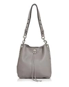 Rebecca Minkoff Small Darren Deerskin Leather Feed Bag - Grey In Gray/silver