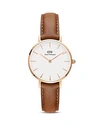 Daniel Wellington 28mm Classic Petite Durham Watch W/ Leather Strap In White/tan