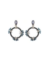 ALEXIS BITTAR FLORAL CHAIN LOOP CLIP-ON DROP EARRINGS,AB83E002470