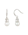 CAROLEE CULTURED FRESHWATER PEARL & BAGUETTE DROP EARRINGS,CLP00879S130