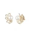 CAROLEE CAGED SPRAY CULTURED FRESHWATER PEARL CLIP-ON EARRINGS,CLC00161G130