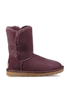 Ugg Bailey Button Sheepskin Booties In Port