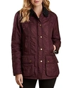 Barbour Beadnell Jacket In Diamond Polarquilt In Aubergine