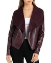 BAGATELLE DRAPED FAUX LEATHER JACKET,62549