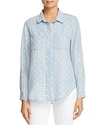 VELVET HEART DOTTED CHAMBRAY BUTTON-DOWN TOP,YWZ-21082