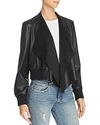 French Connection Abellana Faux-leather Waterfall Jacket In Black