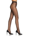 DONNA KARAN HOSIERY MICRO-FISHNET STRIPED TIGHTS,DYF029