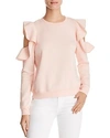 Rebecca Minkoff Gracie Crewneck Cold-shoulder Cotton Sweatshirt In Light Pink