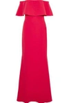 BADGLEY MISCHKA WOMAN LAYERED CREPE GOWN TOMATO RED,GB 1016843419677468