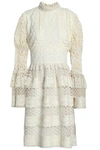 ANNA SUI RUFFLE-TRIMMED GUIPURE LACE DRESS,3074457345619190429