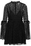 ALICE MCCALL WOMAN BACK TO YOU TULLE-TRIMMED GUIPURE LACE MINI DRESS BLACK,US 2243576767540705