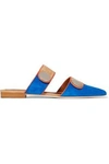 MALONE SOULIERS WOMAN + ROKSANDA LEE colour-BLOCK SUEDE SLIPPERS BRIGHT BLUE,GB 5016545970250306