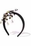 DOLCE & GABBANA Bow and crystal-embellished satin headband,US 4772211930176173