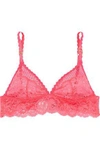 STELLA MCCARTNEY STELLA MCCARTNEY WOMAN LACE AND MESH SOFT-CUP TRIANGLE BRA PINK,3074457345619323516