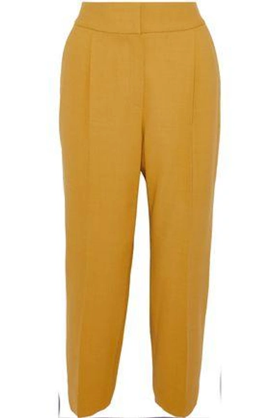 Brunello Cucinelli Woman Wool-blend Twill Straight-leg Trousers Marigold