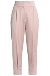 Brunello Cucinelli Stretch-wool Tapered Pants In Blush