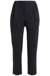BRUNELLO CUCINELLI WOMAN CROPPED COTTON-BLEND TAPERED PANTS BLACK,US 1016843419878578