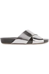 ATP ATELIER DORIS METALLIC LEATHER SLIDES,3074457345619088290