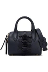 ANYA HINDMARCH WOMAN VERE BARREL MINI APPLIQUÉD LEATHER TOTE MIDNIGHT BLUE,US 7789028784976227