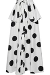 SACHIN & BABI WOMAN KAYLYN TIE-FRONT POLKA-DOT FAILLE PEPLUM MAXI SKIRT IVORY,AU 2243576767672190